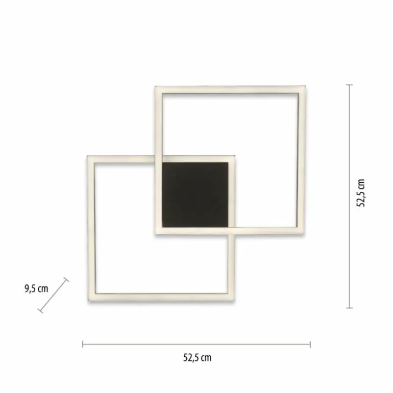 Plafonnier Paul Neuhaus Q-MARKO LED Noir, 1 lumière, Télécommandes, Changeur de couleurs