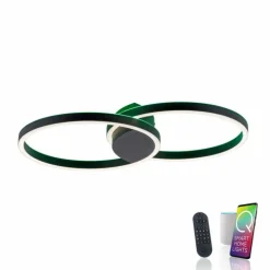 Plafonnier Paul Neuhaus Q-MARKO LED Noir, 1 lumière, Télécommandes, Changeur de couleurs