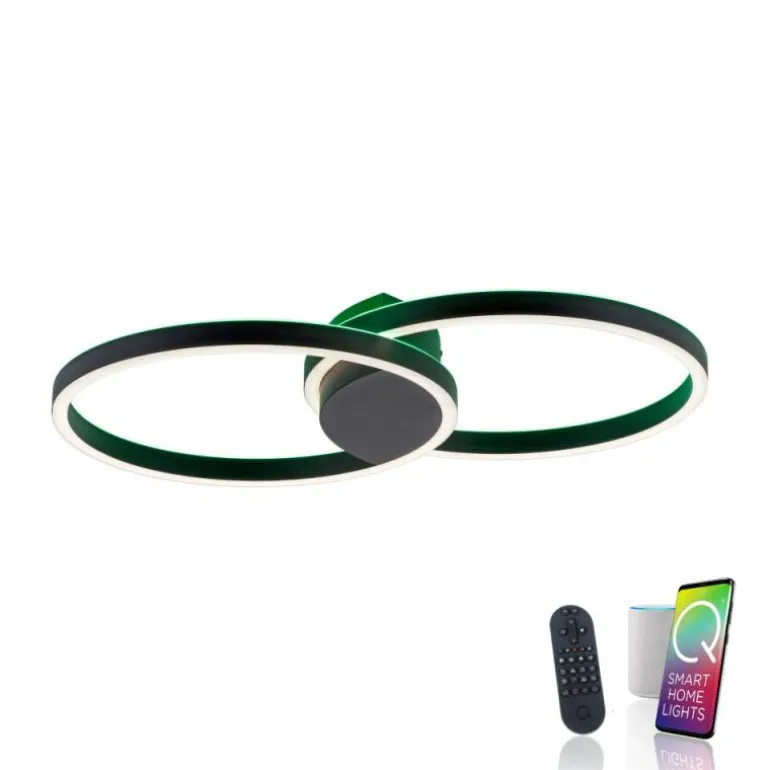 Plafonnier Paul Neuhaus Q-MARKO LED Noir, 1 lumière, Télécommandes, Changeur de couleurs