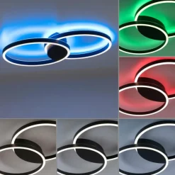 Plafonnier Paul Neuhaus Q-MARKO LED Noir, 1 lumière, Télécommandes, Changeur de couleurs