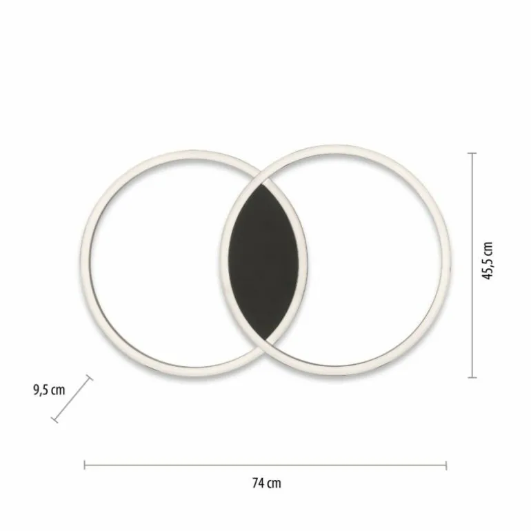 Plafonnier Paul Neuhaus Q-MARKO LED Noir, 1 lumière, Télécommandes, Changeur de couleurs