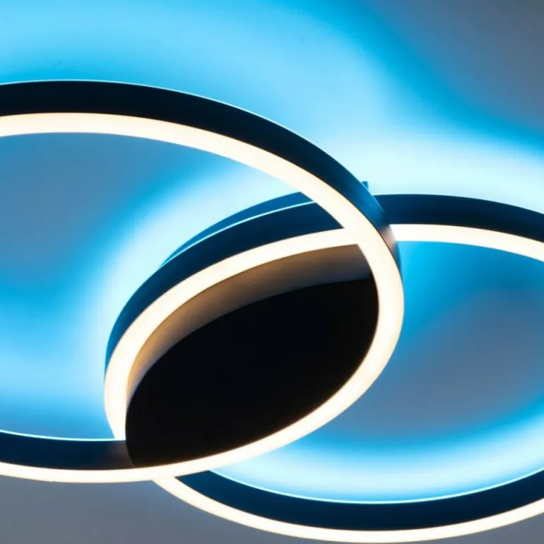 Plafonnier Paul Neuhaus Q-MARKO LED Noir, 1 lumière, Télécommandes, Changeur de couleurs