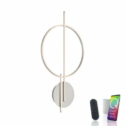 Plafonnier Paul Neuhaus Q-ARKOA LED Acier brossé, 1 lumière, Télécommandes, Changeur de couleurs