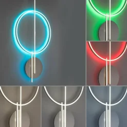 Plafonnier Paul Neuhaus Q-ARKOA LED Acier brossé, 1 lumière, Télécommandes, Changeur de couleurs