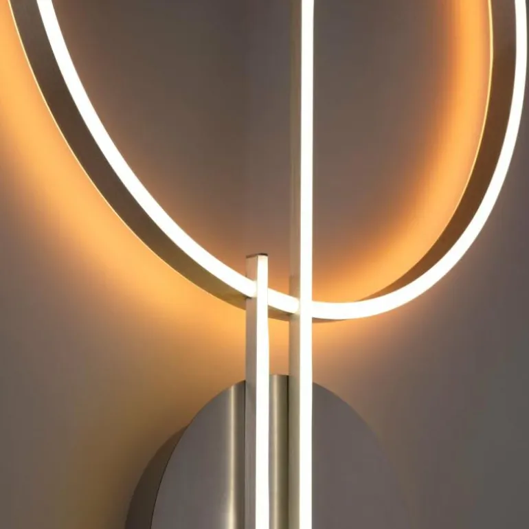 Plafonnier Paul Neuhaus Q-ARKOA LED Acier brossé, 1 lumière, Télécommandes, Changeur de couleurs