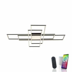 Plafonnier Paul Neuhaus Q-ASMIN LED Noir, 2 lumières, Télécommandes