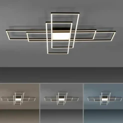 Plafonnier Paul Neuhaus Q-ASMIN LED Noir, 2 lumières, Télécommandes