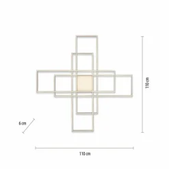 Plafonnier Paul Neuhaus Q-ASMIN LED Noir, 2 lumières, Télécommandes