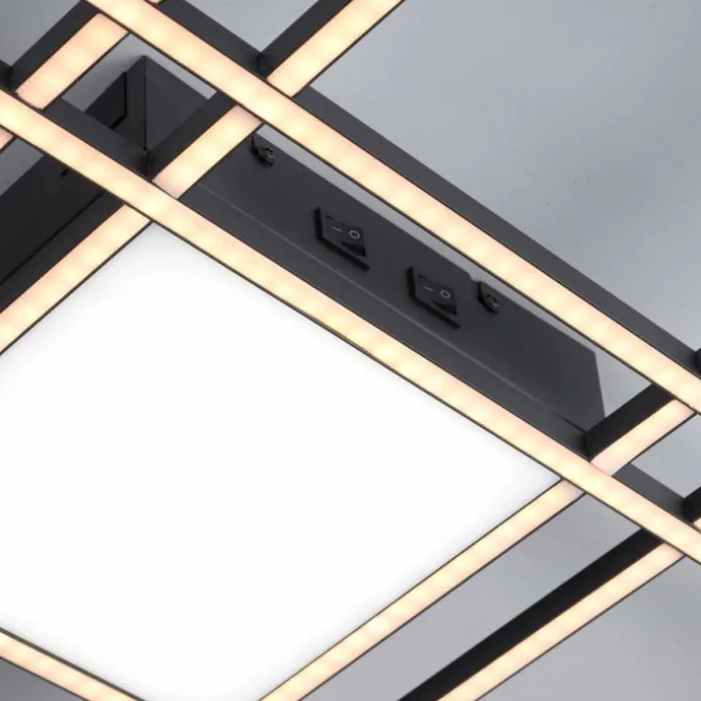 Plafonnier Paul Neuhaus Q-ASMIN LED Noir, 2 lumières, Télécommandes