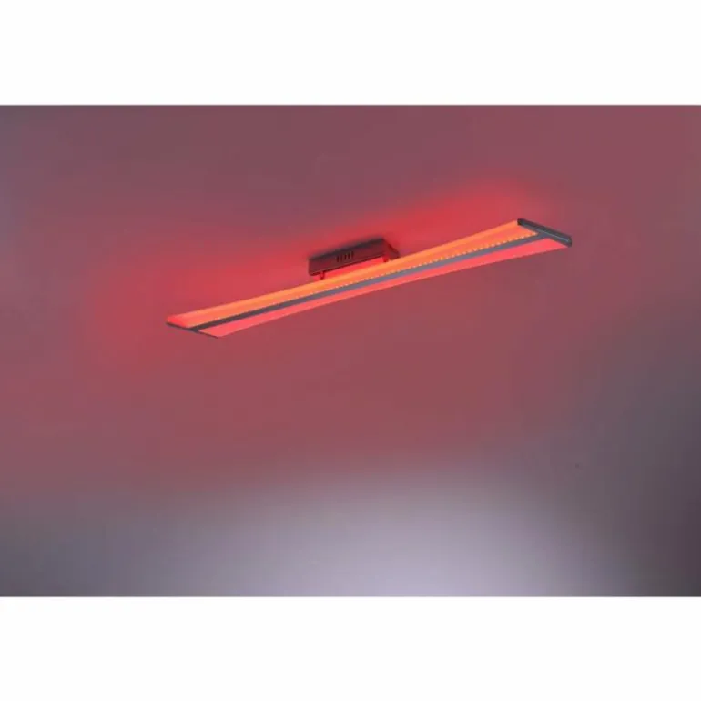 Plafonnier Paul Neuhaus Q-Riller LED Chrome, 2 lumières, Télécommandes, Changeur de couleurs