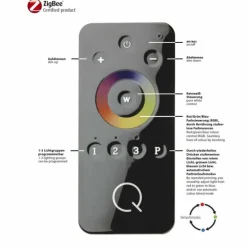 Plafonnier Paul Neuhaus Q-Riller LED Chrome, 2 lumières, Télécommandes, Changeur de couleurs