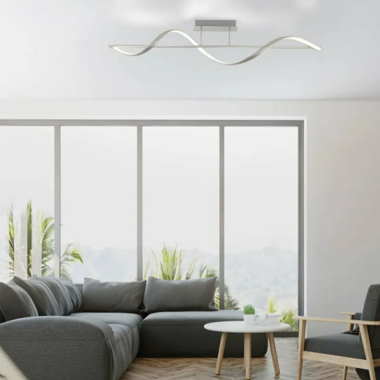 Plafonnier Paul Neuhaus QSWING LED Argenté, 1 lumière, Télécommandes