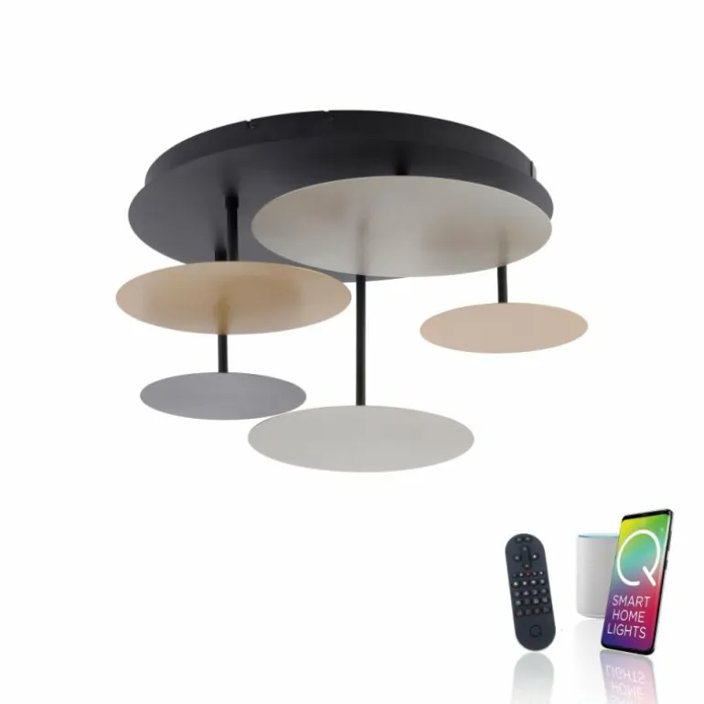 Plafonnier Paul Neuhaus Q-PIATO LED Blanc, 1 lumière, Télécommandes