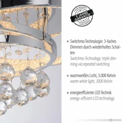 Plafonnier Paul Neuhaus ROTAZO LED Argenté, 1 lumière