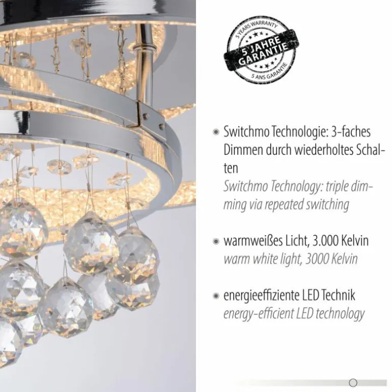 Plafonnier Paul Neuhaus ROTAZO LED Argenté, 1 lumière