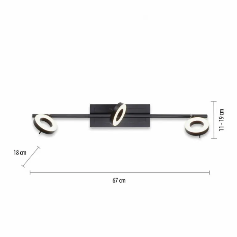 Plafonnier Paul Neuhaus SILEDA Anthracite, 3 lumières