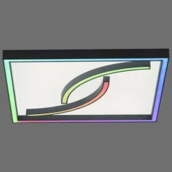 Plafonnier Paul Neuhaus SERPENT LED Noir, 1 lumière, Télécommandes, Changeur de couleurs