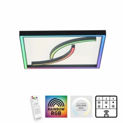 Plafonnier Paul Neuhaus SERPENT LED Noir, 1 lumière, Télécommandes, Changeur de couleurs
