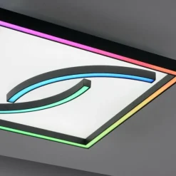 Plafonnier Paul Neuhaus SERPENT LED Noir, 1 lumière, Télécommandes, Changeur de couleurs