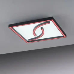 Plafonnier Paul Neuhaus SERPENT LED Noir, 1 lumière, Télécommandes, Changeur de couleurs