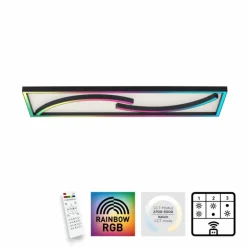 Plafonnier Paul Neuhaus SERPENT LED Noir, 1 lumière, Télécommandes, Changeur de couleurs