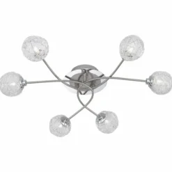 Plafonnier Paul Neuhaus WOMBLE Acier inoxydable, 6 lumières