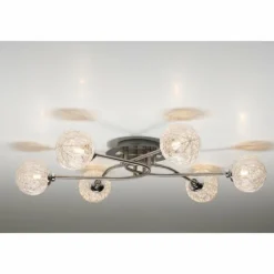 Plafonnier Paul Neuhaus WOMBLE Acier inoxydable, 6 lumières