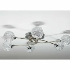 Plafonnier Paul Neuhaus WOMBLE Acier inoxydable, 6 lumières