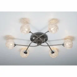 Plafonnier Paul Neuhaus WOMBLE Acier inoxydable, 6 lumières