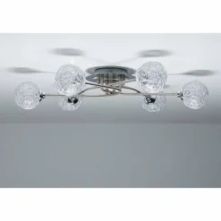 Plafonnier Paul Neuhaus WOMBLE Acier inoxydable, 6 lumières