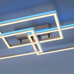 Plafonnier Paul-Neuhaus HELIX LED Aluminium, 6 lumières, Télécommandes