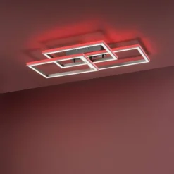 Plafonnier Paul-Neuhaus HELIX LED Aluminium, 6 lumières, Télécommandes