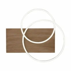 Plafonnier Paul-Neuhaus PALMA LED Écru, Acier brossé, 2 lumières, Télécommandes