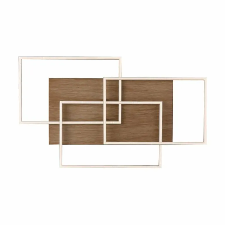 Plafonnier Paul-Neuhaus PALMA LED Écru, Acier brossé, 1 lumière, Télécommandes