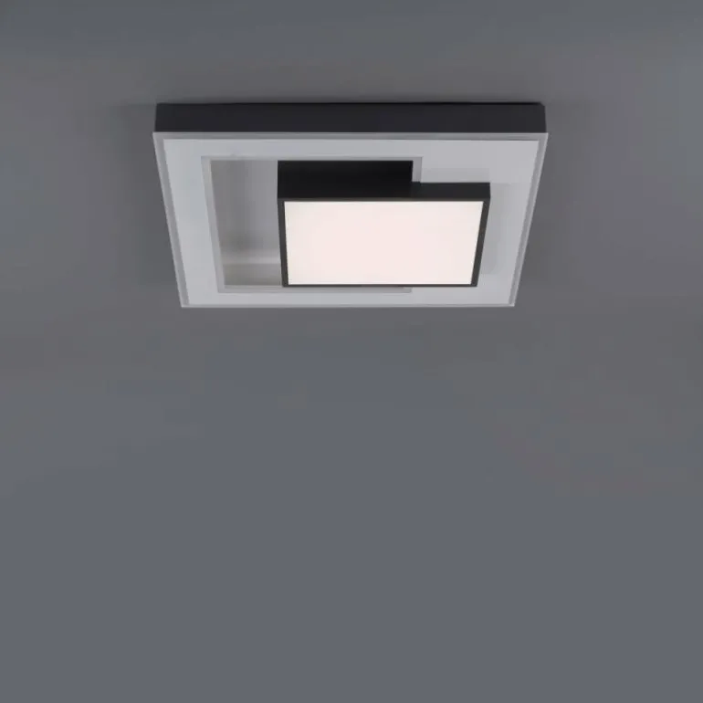 Plafonnier Paul-Neuhaus Q-ALTA LED Noir, 1 lumière, Télécommandes