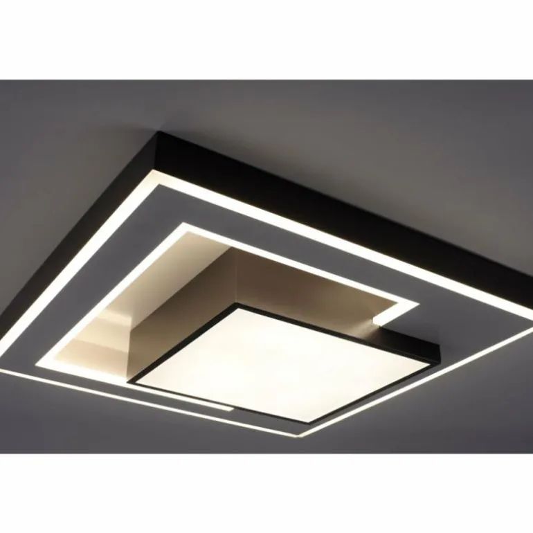 Plafonnier Paul-Neuhaus Q-ALTA LED Noir, 1 lumière, Télécommandes