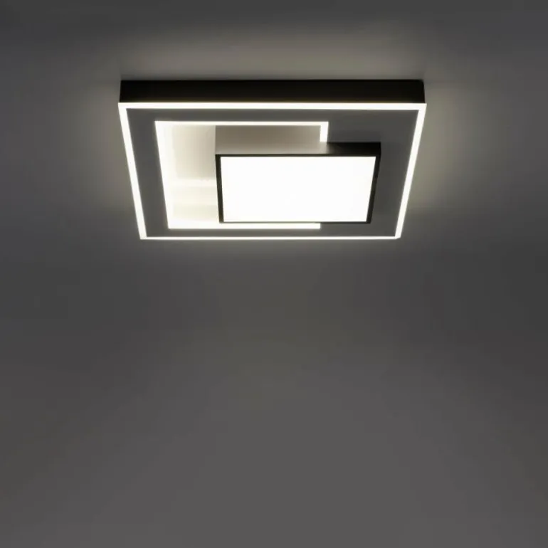 Plafonnier Paul-Neuhaus Q-ALTA LED Noir, 1 lumière, Télécommandes
