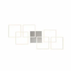 Plafonnier Paul-Neuhaus Q-INIGO LED Acier brossé, 7 lumières, Télécommandes