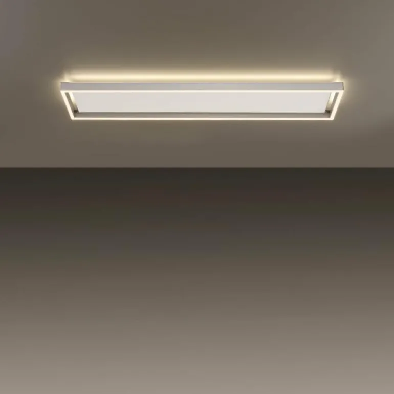 Plafonnier Paul-Neuhaus Q-KAAN LED Acier brossé, 2 lumières, Télécommandes