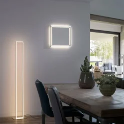 Plafonnier Paul-Neuhaus Q-KAAN LED Acier brossé, 2 lumières, Télécommandes