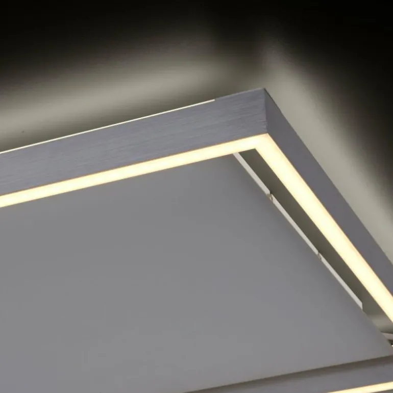 Plafonnier Paul-Neuhaus Q-KAAN LED Acier brossé, 2 lumières, Télécommandes