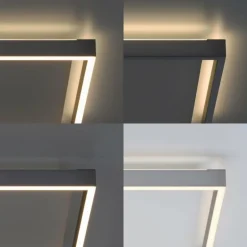 Plafonnier Paul-Neuhaus Q-KAAN LED Acier brossé, 2 lumières, Télécommandes