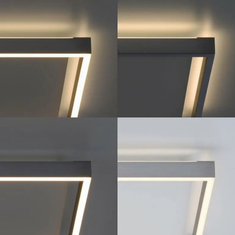 Plafonnier Paul-Neuhaus Q-KAAN LED Acier brossé, 2 lumières, Télécommandes