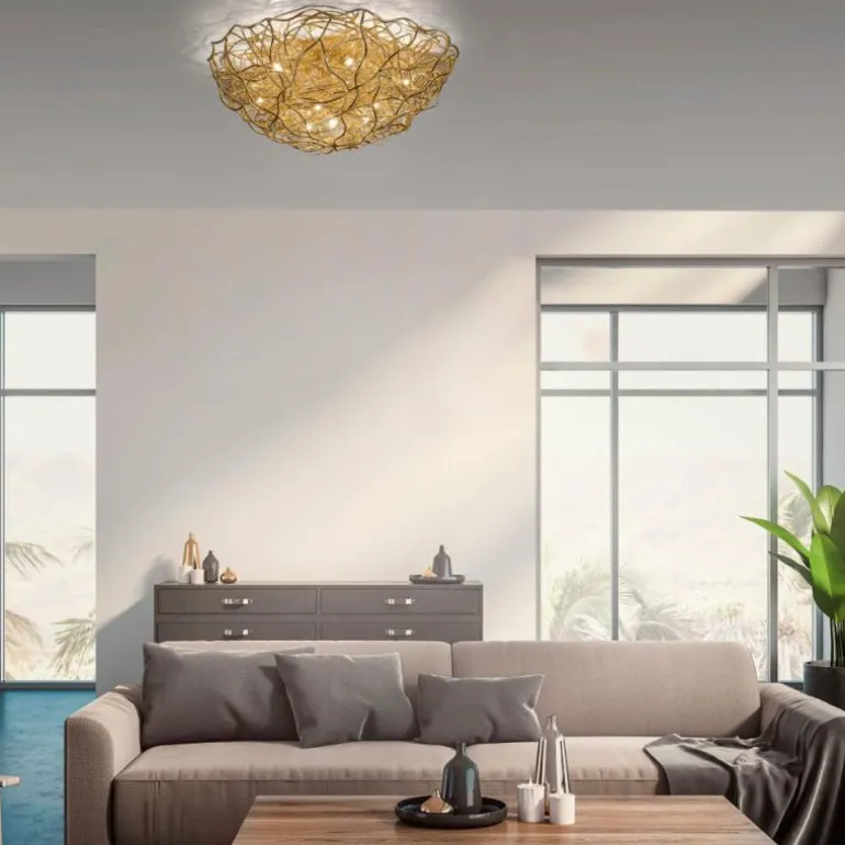 Plafonnier Paul-Neuhaus SAREA Or, 10 lumières