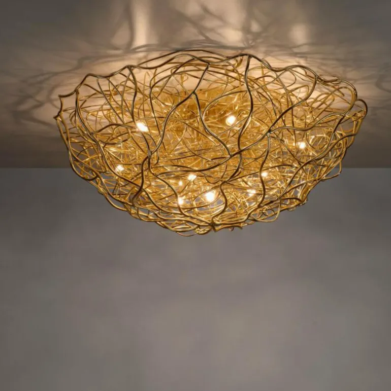 Plafonnier Paul-Neuhaus SAREA Or, 10 lumières