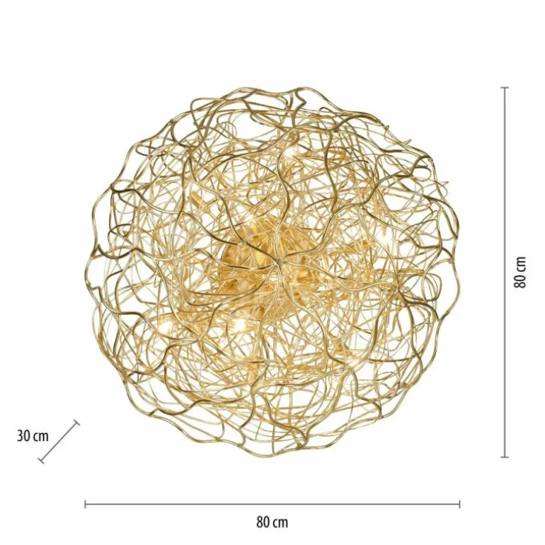 Plafonnier Paul-Neuhaus SAREA Or, 10 lumières
