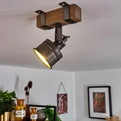 Plafonnier Pehefito Brun, Gris, Noir, 1 lumière