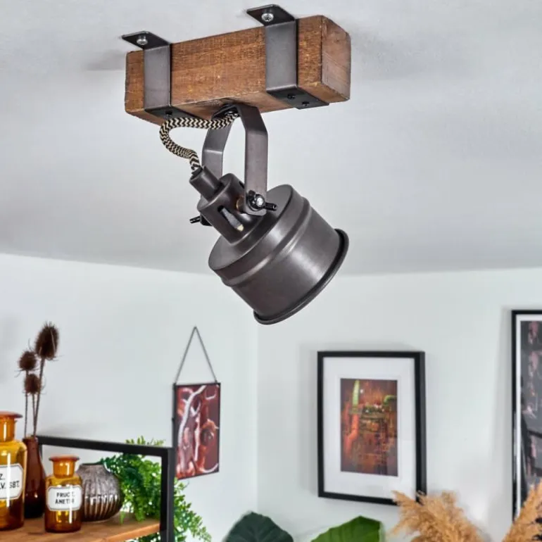 Plafonnier Pehefito Brun, Gris, Noir, 1 lumière