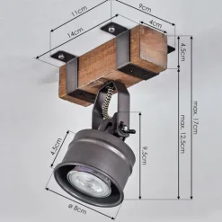 Plafonnier Pehefito Brun, Gris, Noir, 1 lumière