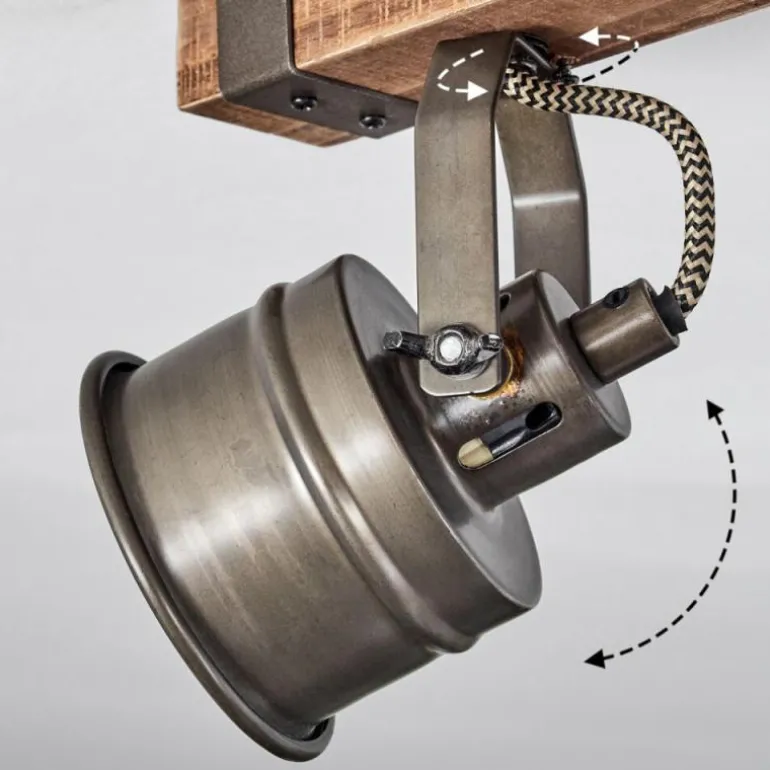 Plafonnier Pehefito Brun, Noir, 6 lumières